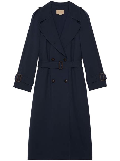 gucci trench coat blue|gucci coat with pearl buttons.